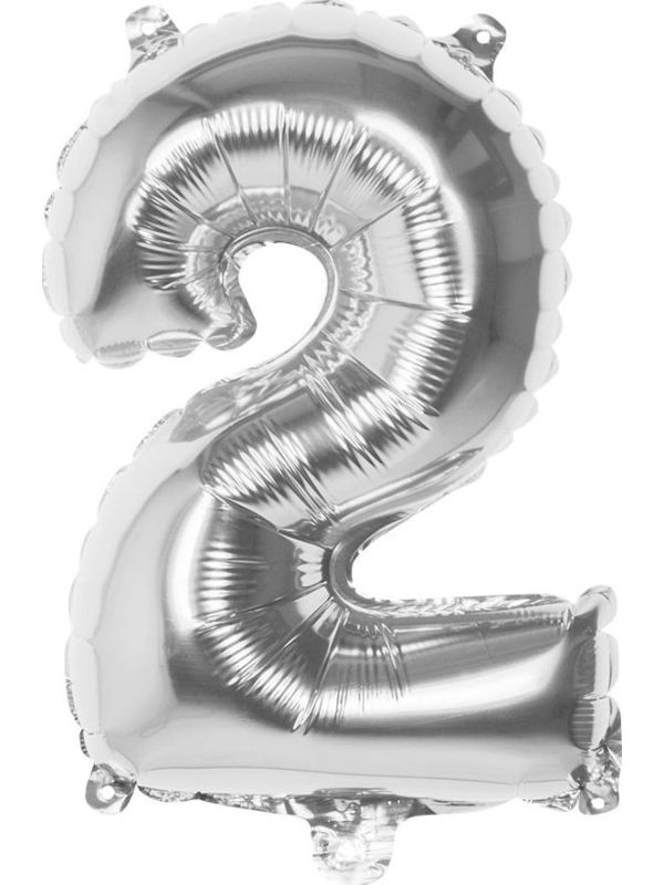 Cijferballon 2 Zilver