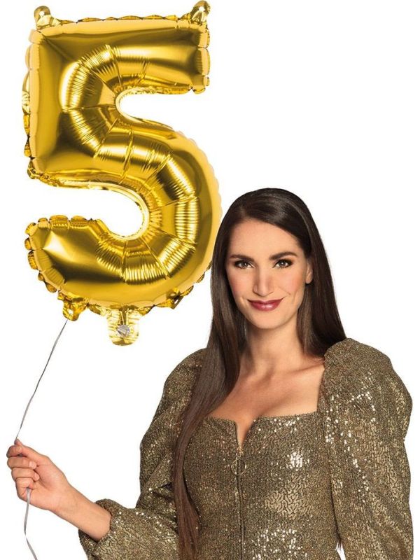 Cijferballon 5 Goud