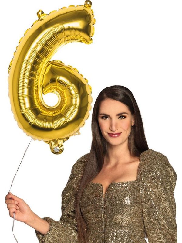 Cijferballon 6 Goud