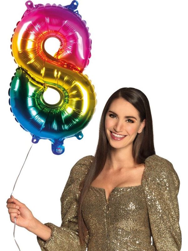 Cijferballon 8 Regenboog