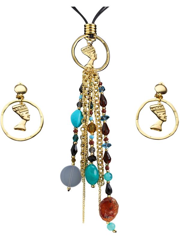 Cleopatra Accessoires set Ketting met Oorbellen