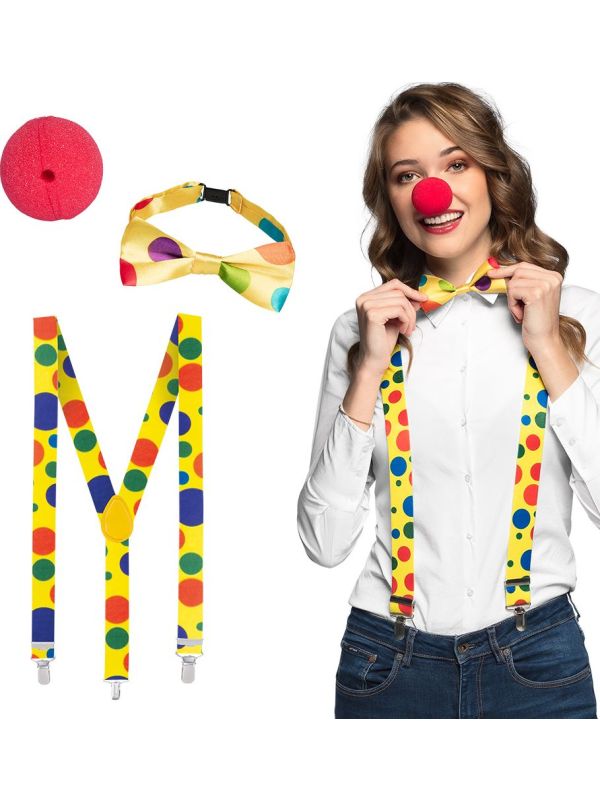 Clown Accessoireset 3-Delig