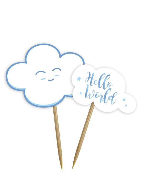 Cocktail Prikkers Babyshower Jongen 24 Stuks