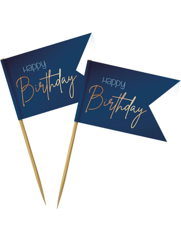 Cocktail Prikkers Elegant True Blue 36 Stuks