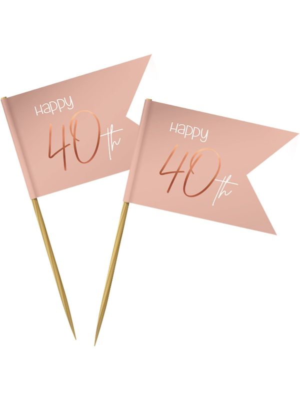 Cocktail Prikkers Lush Blush 40 Jaar 36 Stuks