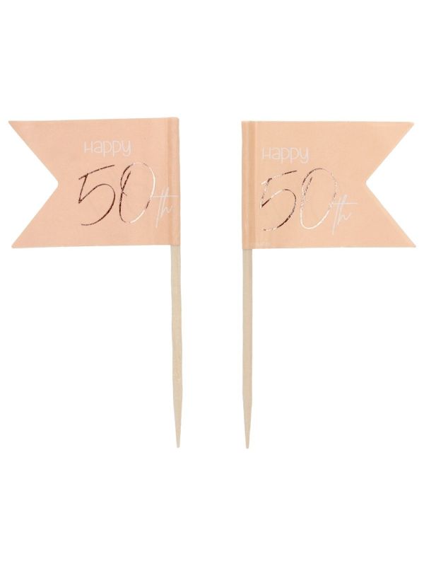 Cocktail Prikkers Lush Blush 50 Jaar 36 Stuks