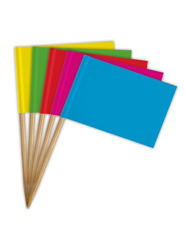 Cocktail Prikkers Meerkleurige Vlaggetjes 50 Stuks