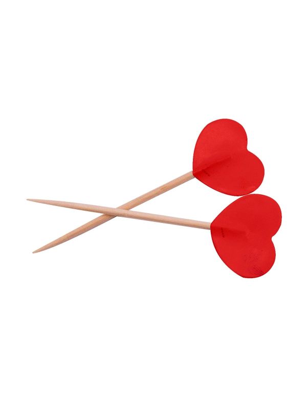Cocktail Prikkers Rode Hartjes 50 Stuks