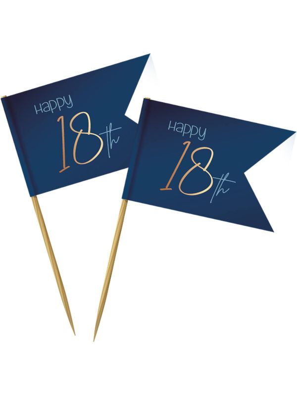 Cocktail Prikkers True Blue 18 Jaar 36 Stuks