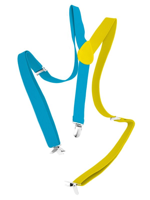 Colorblock Bretels Blauw Geel