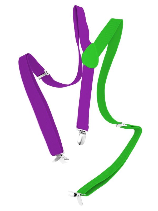 Colorblock Bretels Paars Groen