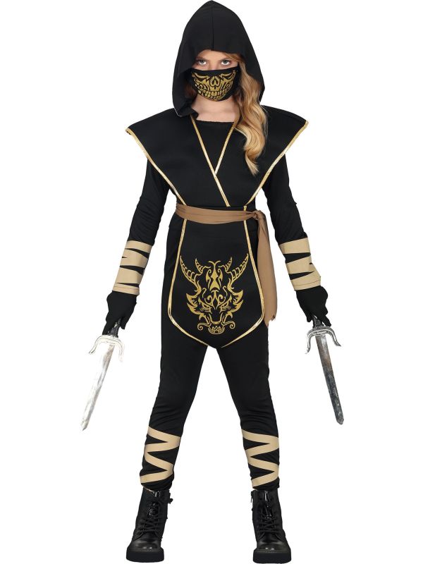Combat Ninja Goud Kostuum Kind