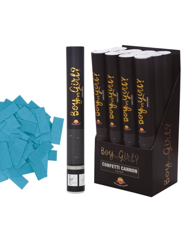 Confetti Kanon Gender Reveal Blauw 40cm
