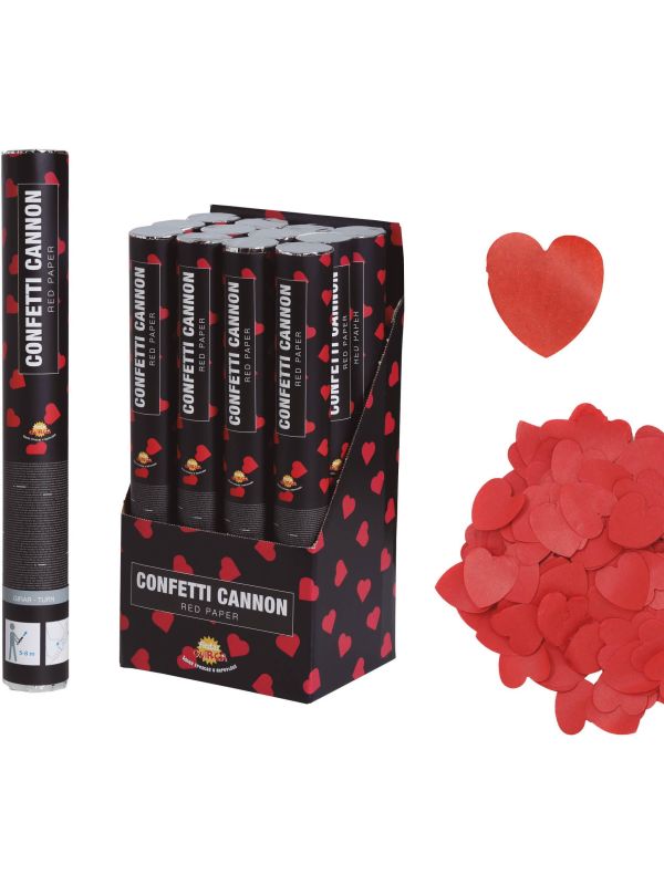 Confetti Kanon Rode Hartjes 40cm