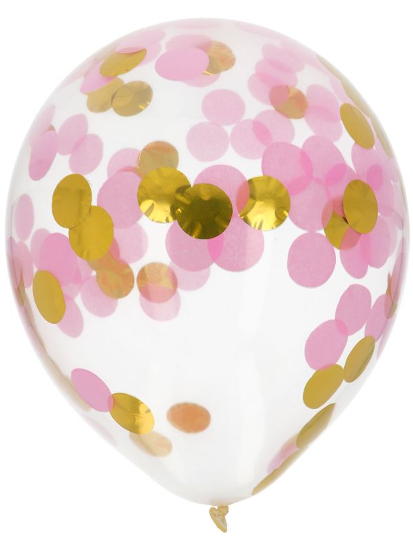 Confettiballonnen Goud Roze
