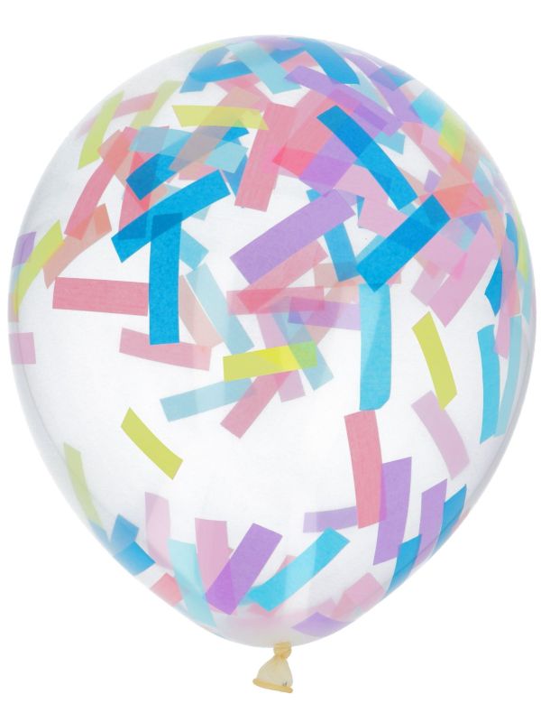 Confettiballonnen Streepjes Pastel