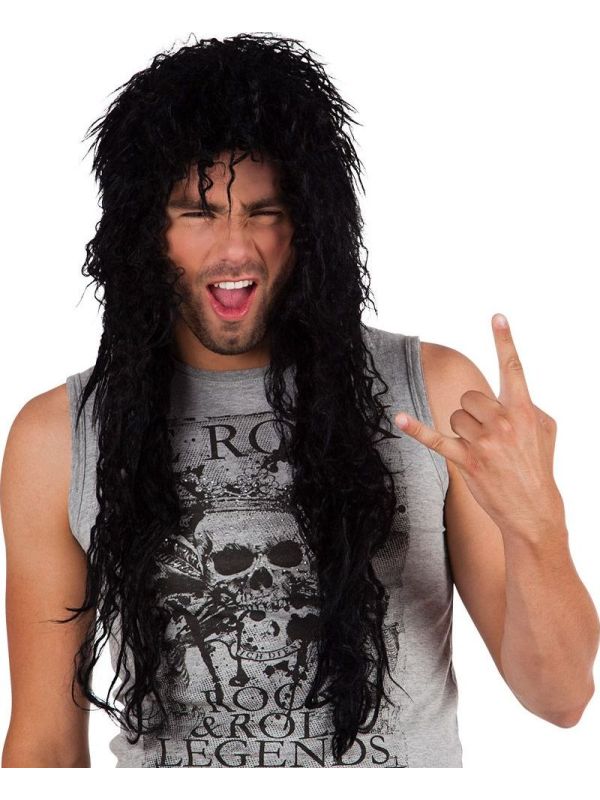 Cooper Lange Rocker Pruik Zwart