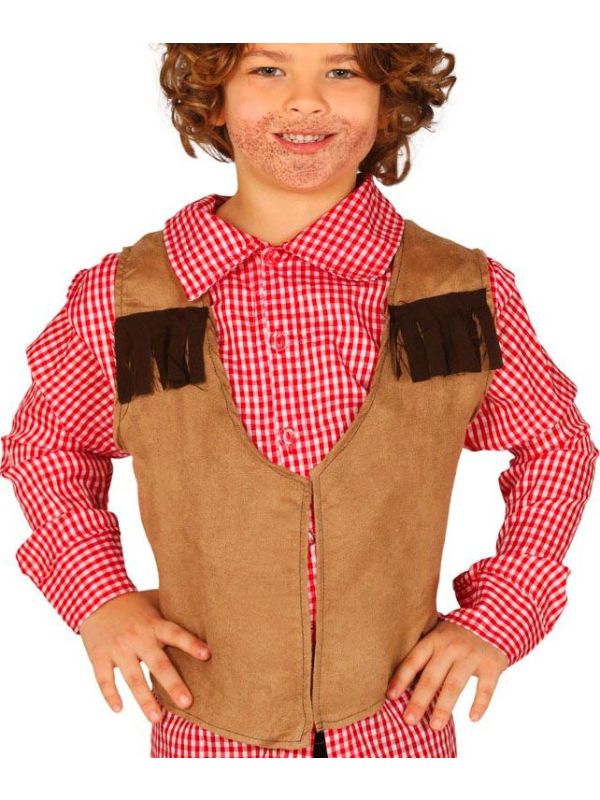 Cowboy Indianen Suedelook Vestje Kind