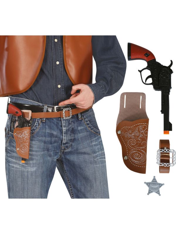 Cowboy Look Accessoireset 4-Delig Bruin