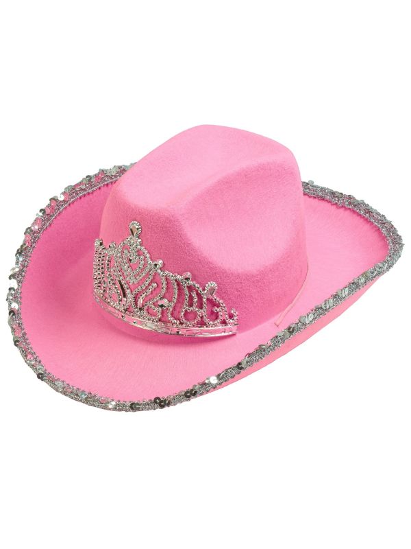 Cowgirl Glinsterende Hoed Roze Dames Heren