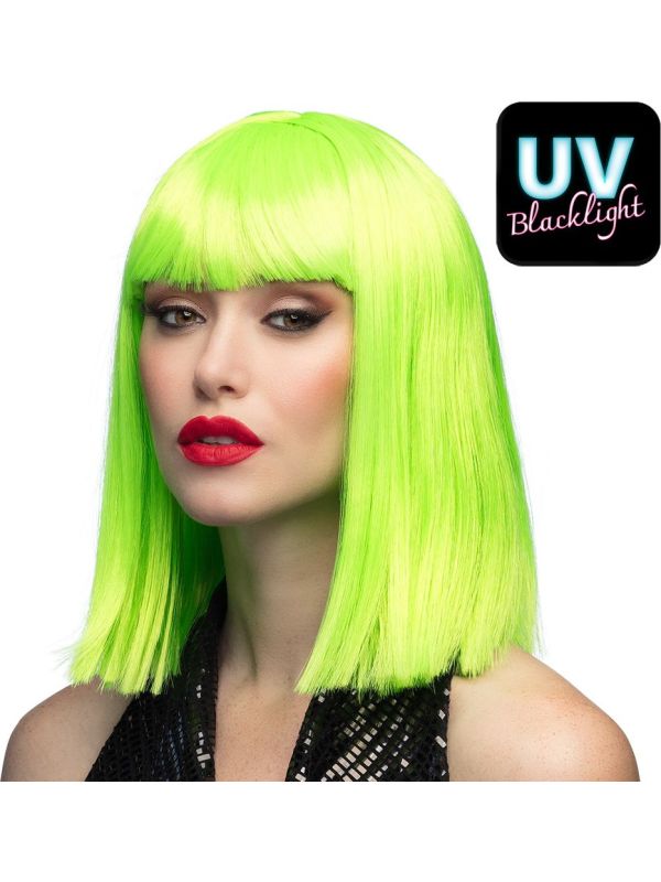 Dance Pruik Neon Groen