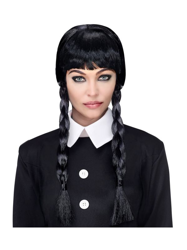 Dark Girl Pruik Zwart Dames Halloween