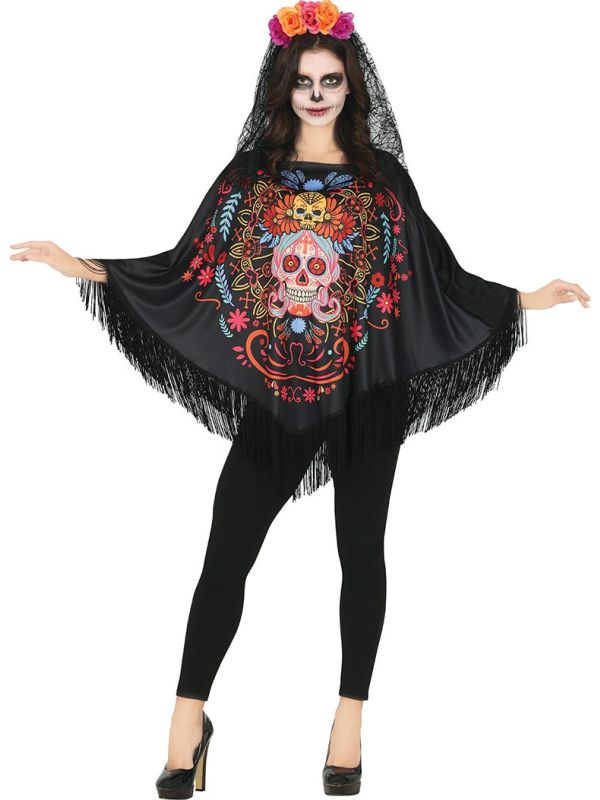 Day Of The Death Poncho Dames