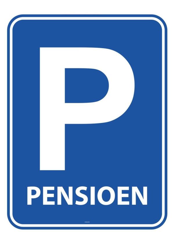 Deurbord Pensioen Parkeerbord