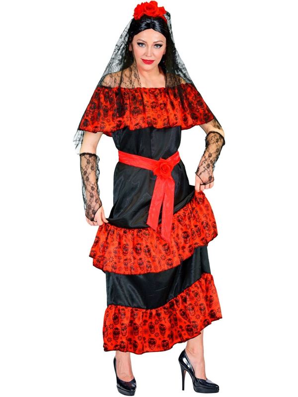 Dia de Los Muertos Bruid Dames Kostuum