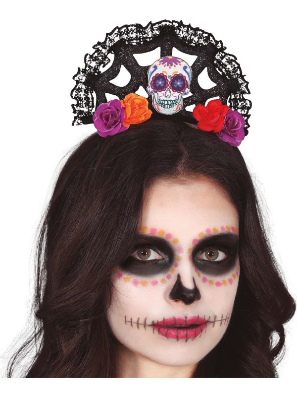 Dia De Los Muertos Glitter Haarband Skull