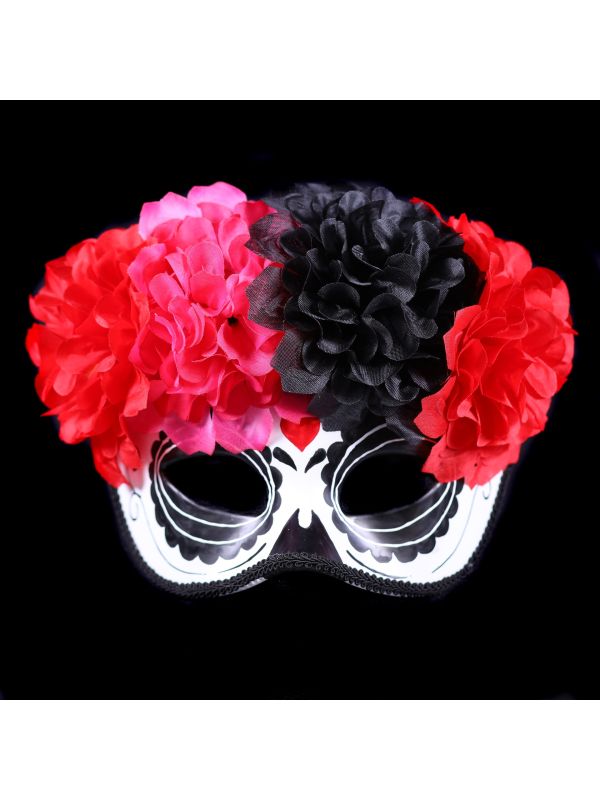 Día de los Muertos Oogmasker met Bloemen Halloween