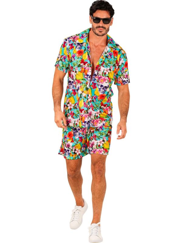 Dia De Los Muertos Skull Summer Suit Heren