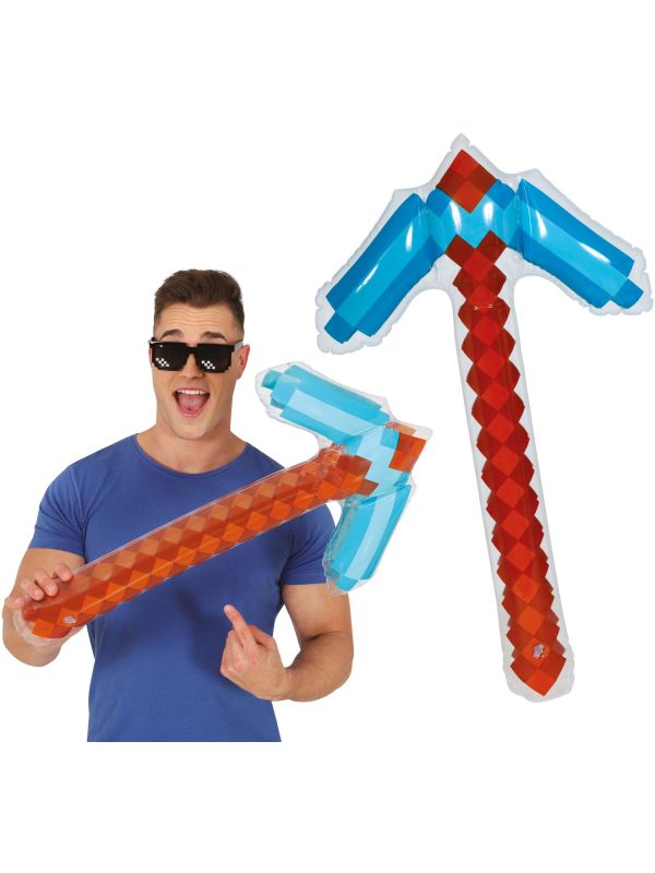 Diamant Pickaxe Minecraft Oplaasbaar 69cm