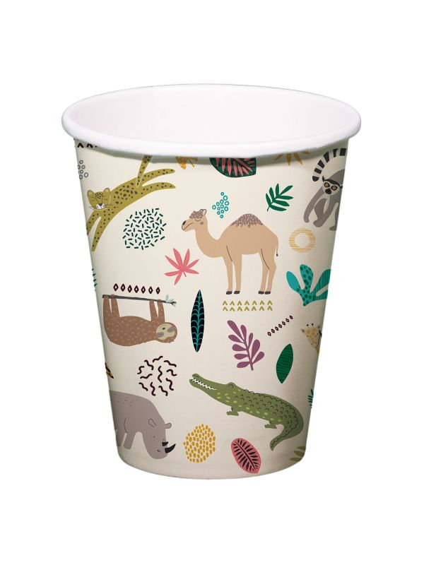 Dierentuin Kinderfeestje Bekers 6 Stuks