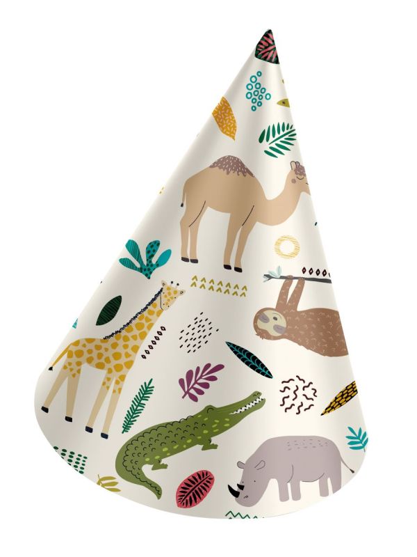 Dierentuin Kinderfeestje Feesthoedjes 6 Stuks