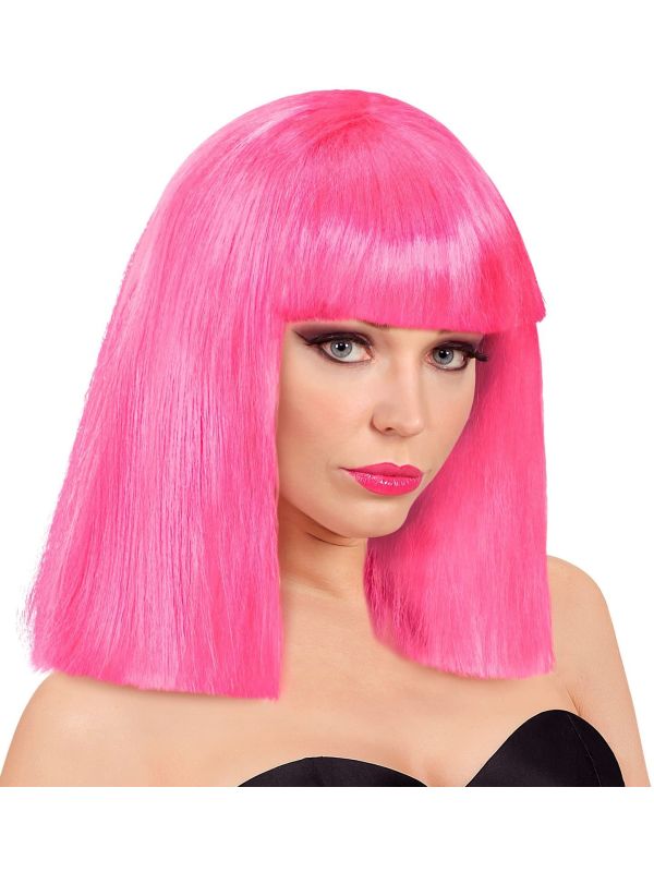 Donker Roze Showgirl Pruik