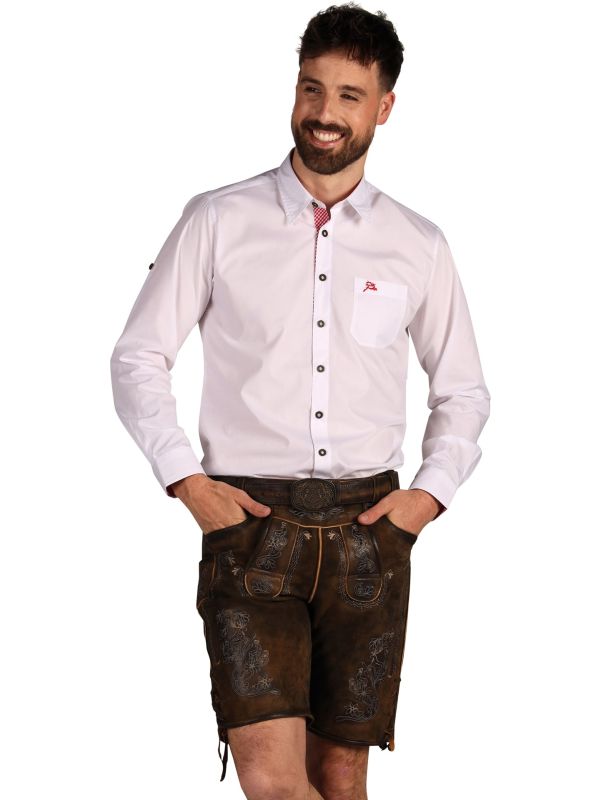 Donkerbruine Leren Korte Lederhose Oktoberfest Heren