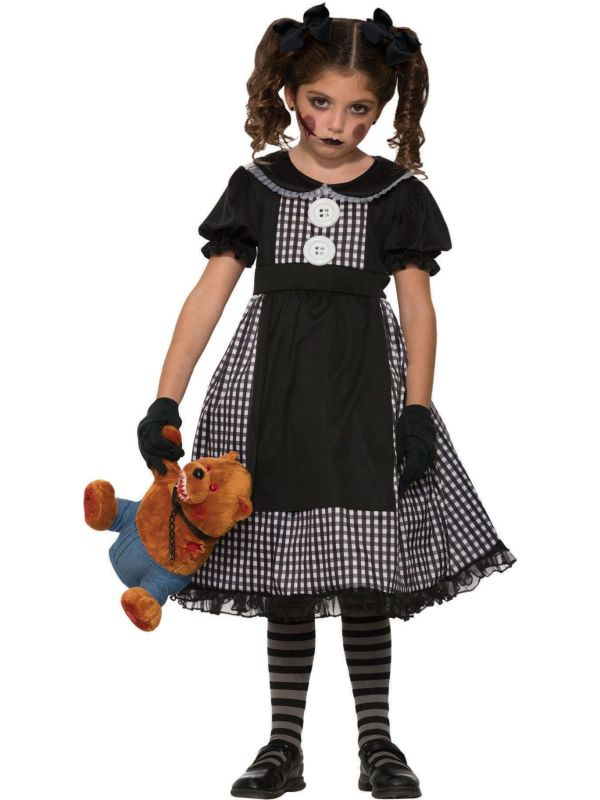 Donkere Lappenpop Kostuum Meisjes