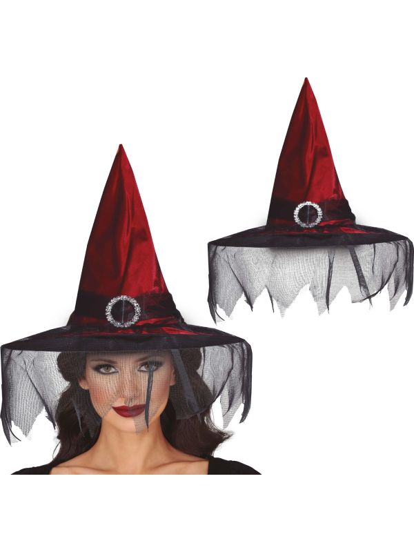 Donkerrode Heksenhoed Dames