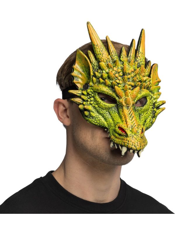 Draak Foam Masker Groen Geel