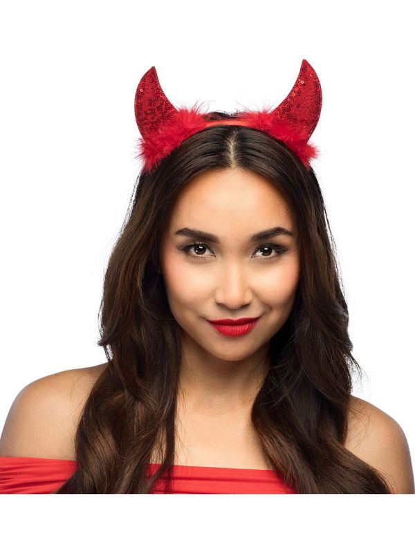 Duivel Fluffy Tiara Rood
