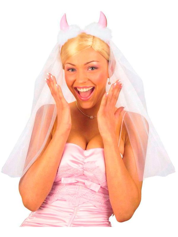 Duivel Haarband met Bruidssluier