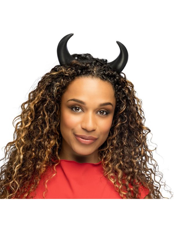Duivelhoorntjes Diadeem Halloween Zwart