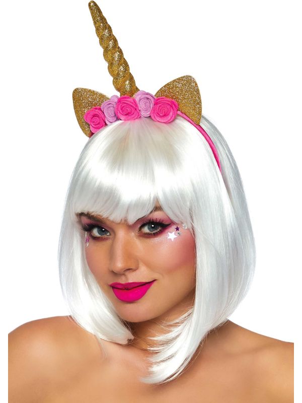 Eenhoorn Haarband Goud met Bloemen