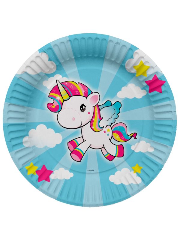 Eenhoorn Kinderfeestje Bordjes 8 Stuks
