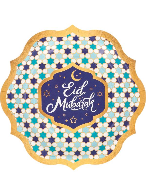 Eid Mubarak Papieren Bordjes 8 Stuks