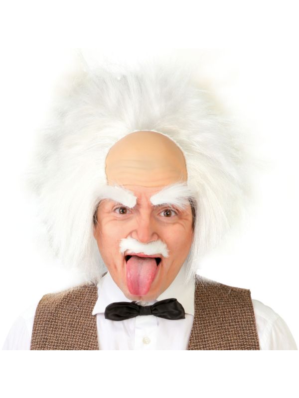 Einstein Pruik Wit