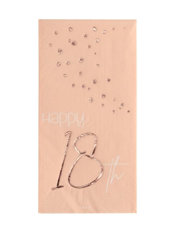 Elegant Lush Blush 18 Jaar Servetten 10 Stuks