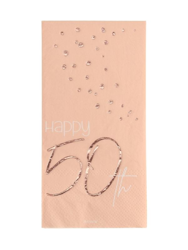 Elegant Lush Blush 50 Jaar Servetten 10 Stuks