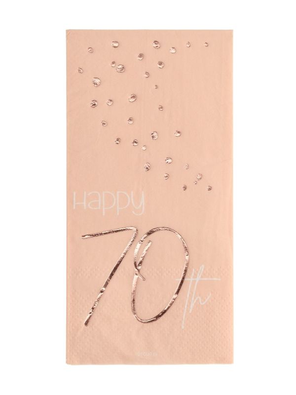 Elegant Lush Blush 70 Jaar Servetten 10 Stuks
